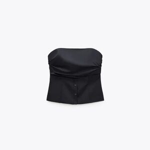 Navy Blue Zara Strapless Top